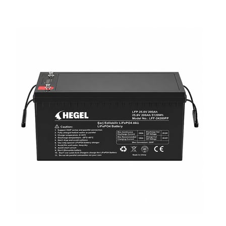 HEGEL LİFEPO4 LİTYUM AKÜ 25.6V 200AH