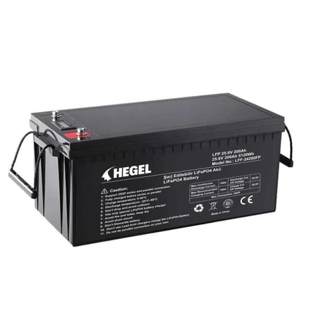 HEGEL LİFEPO4 LİTYUM AKÜ 25.6V 200AH