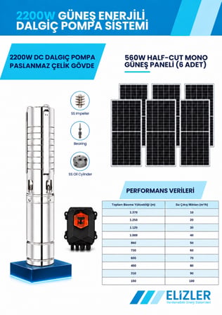 2200W DC POMPA (PASLANMAZ KADEME)