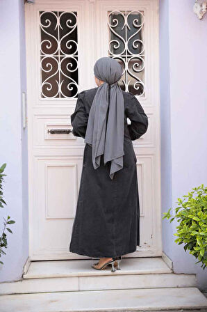 Antrasit Tesettür Kot Elbise 19148ANT