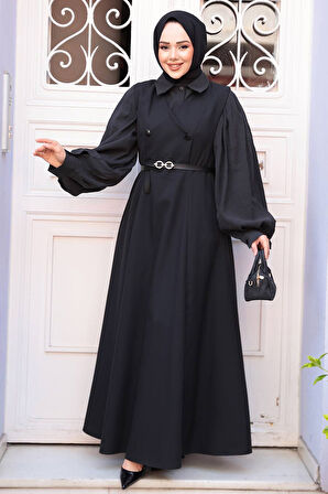 Jile Elbise Siyah Tesettür İkili Takım 30284S