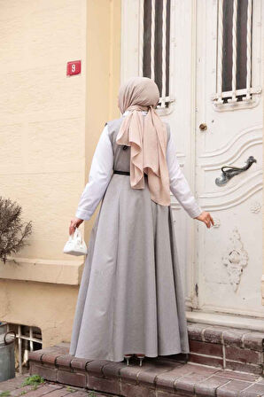 Jile Elbise Gri Tesettür İkili Takım 30284GR