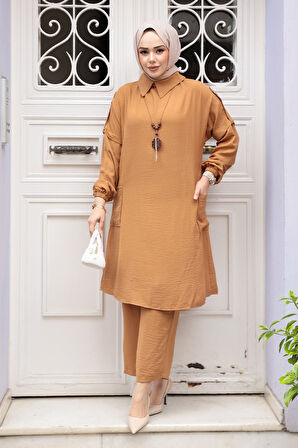 Kolyeli Bisküvi Tesettür İkili Takım 52631BS