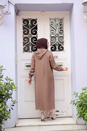 Kapşonlu Camel Tesettür Kap 511C