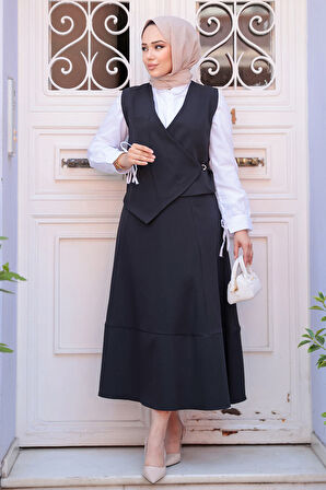 Siyah Tesettür Etekli İkili Takım 75471S