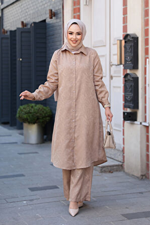 Desenli Vizon Tesettür İkili Takım 12981V