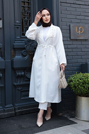 İnci Detaylı Ekru Tesettür Kap 6714E