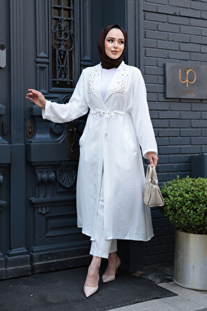 İnci Detaylı Ekru Tesettür Kap 6714E