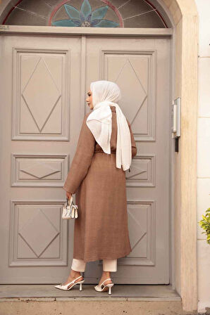 İnci Detaylı Camel Tesettür Kap 6714C