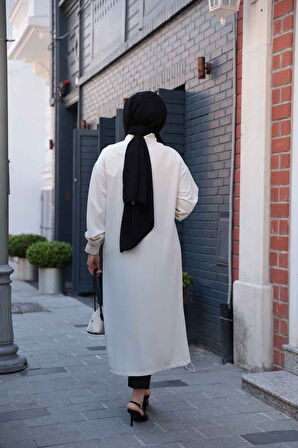 Fermuarlı Bej Tesettür Hırka 15201BEJ