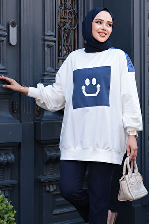 Kot Detaylı Ekru Tesettür Tunik 20623E