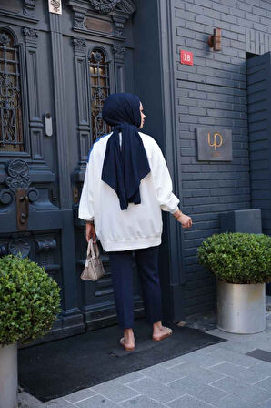 Kot Detaylı Ekru Tesettür Tunik 20623E