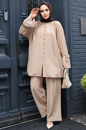 Düğmeli Vizon Tesettür İkili Takım 30451V