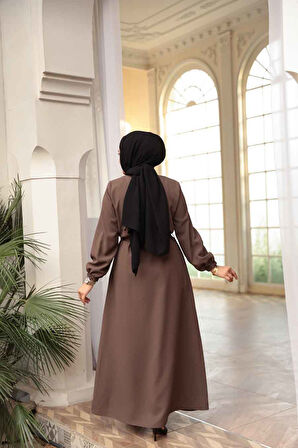 Kemerli Vizon Tesettür Ferace 26391V
