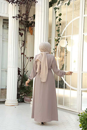 Kemerli Bej Tesettür Ferace 26391BEJ