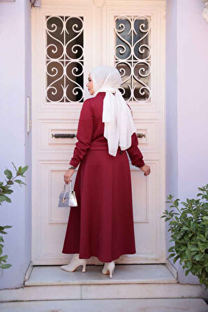Bordo Tesettür İkili Takım 13212BR