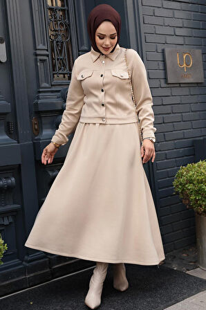 Bej Tesettür İkili Takım 13212BEJ