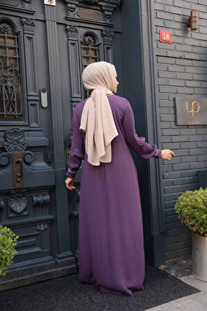 Kolyeli Lila Tesettür İkili Takım 76161LILA