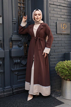 Kahverengi Tesettür Üçlü Takım 76371KH
