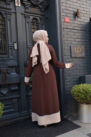 Kahverengi Tesettür Üçlü Takım 76371KH