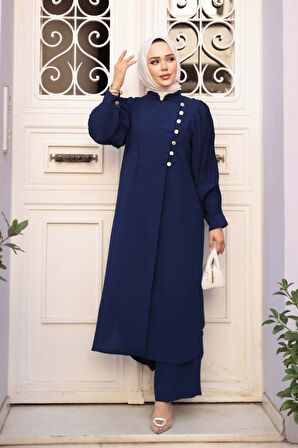Lacivert Tesettür İkili Takım 7655L