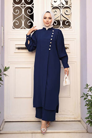 Lacivert Tesettür İkili Takım 7655L