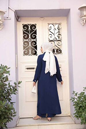 Lacivert Tesettür İkili Takım 7655L