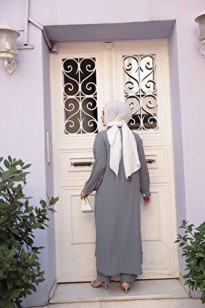 Gri Tesettür İkili Takım 7655GR