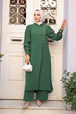 Yeşil Tesettür İkili Takım 7655Y