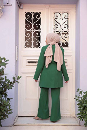 Ceketli Yeşil Tesettür İkili Takım 76731Y