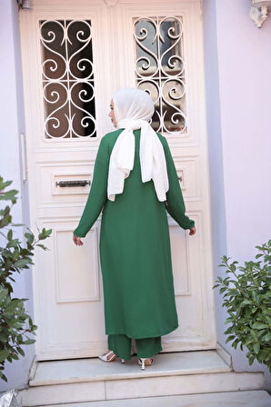 Ceketli Yeşil Tesettür İkili Takım 76521Y