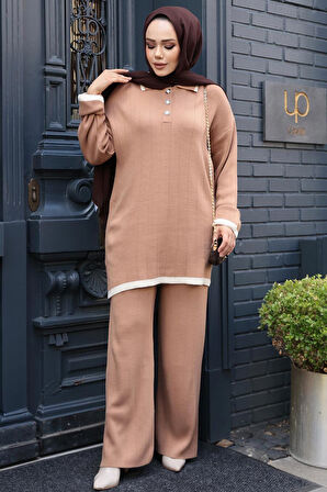 Bisküvi Tesettür Triko İkili Takım 17204BS