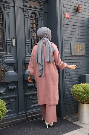 Gül Kurusu Tesettür Triko İkili Takım 6036GK