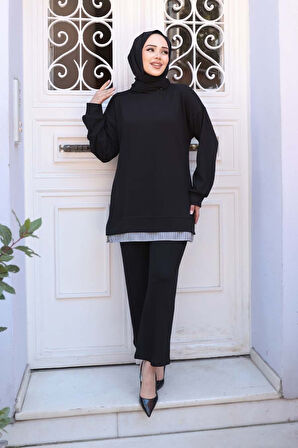Siyah Tesettür Modal İkili Takım 17412S