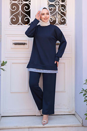 Lacivert Tesettür İkili Takım 17412L