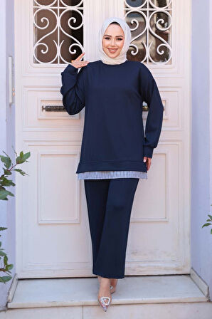 Lacivert Tesettür İkili Takım 17412L