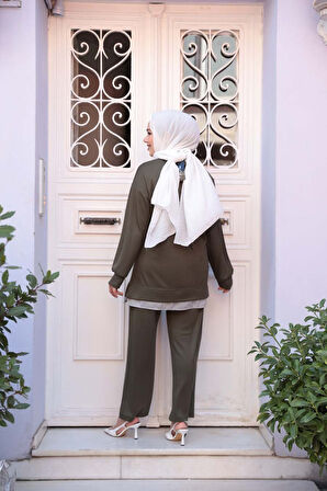 Haki Tesettür İkili Takım 17412HK