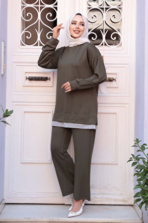 Haki Tesettür İkili Takım 17412HK