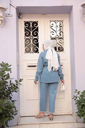 Mavi Tesettür Kot İkili Takım 44762M