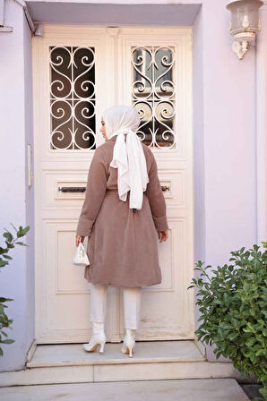 Kemerli Vizon Tesettür Süet Kap 62451V