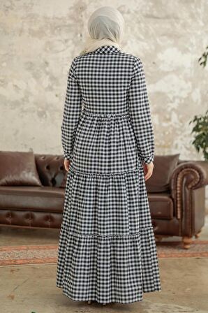 Lacivert Tesettür Elbise 2702L