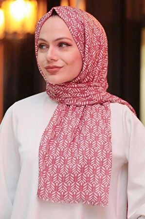 Desenli Bordo Şal 7534BR