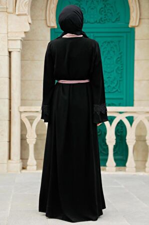Kemerli Somon Tesettür Abaya 55440SMN