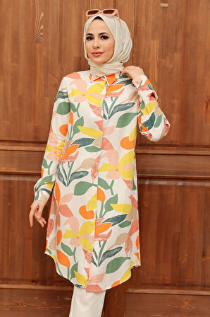 Desenli Tesettür Viskon Tunik 11580DSN