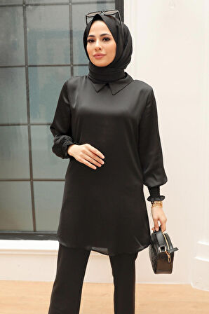 Siyah Tesettür Tunik 56860S