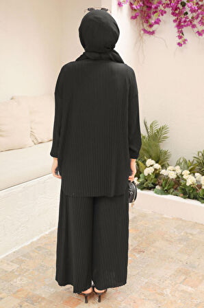 Siyah Tesettür Sandy İkili Takım 41502S