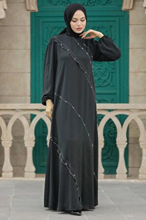 Siyah Tesettür Elbise 342600S