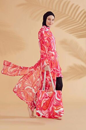 Fuşya Pareo Kaftan P2334F