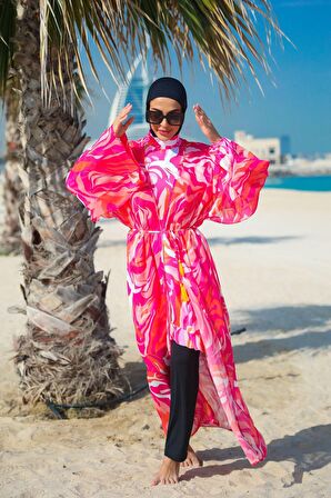 Fuşya Pareo Kaftan P2334F