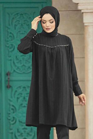 Siyah Tesettür Tunik 614S